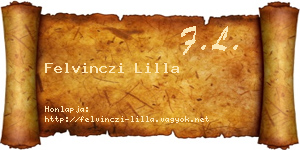 Felvinczi Lilla névjegykártya